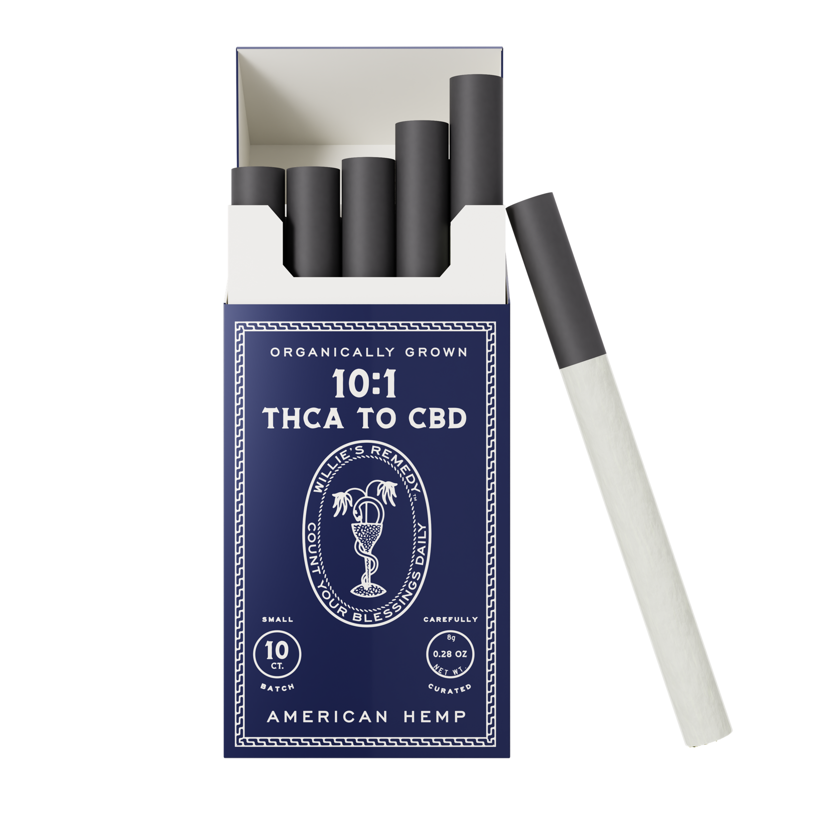 Pack of American Hemp 10:1 THCA to CBD vape pens with packaging on a white background